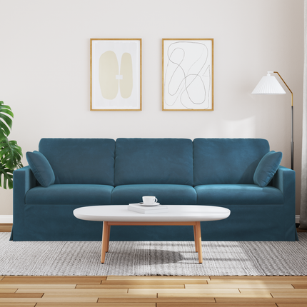 Soffa Blå 228 x 78 x 80 cm Sammet