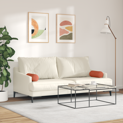 Bolsterkuddar 2 pcs Röd orange Ø 15 x 40 cm Kordread tyg