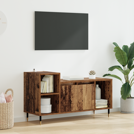 TV-skåp 100 x 35 x 55 cm Gammalt trä Konstruerat trä