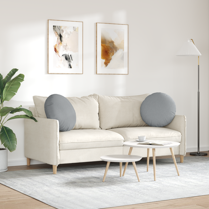 Sittkuddar 2 st tyg Ljusgrå Ø50 x 19 cm