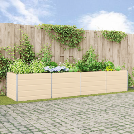 Planteringskärl Elfenben 385 x 100 x 75 cm Galvaniserat Stål