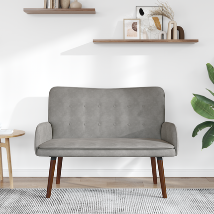 2-sits soffa Ljusgrå 115 x 61 x 87 cm Sammet