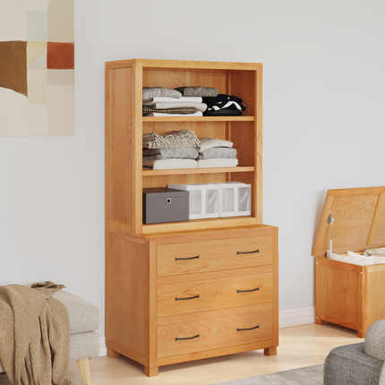 Förvaringsmöbelset 2 st Brun 80 x 50 x 160 cm Massivt Ekträ