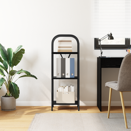Hyllsystem 3 nivåer 40 x 30 x 109 cm Konstruerat trä Svart Ek