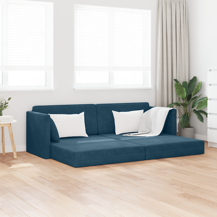Golvbäddsoffa Blå 213 x 70 x 77 cm Sammet