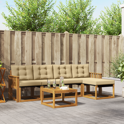 Utomhussoffset 6 st Naturlig och Beige