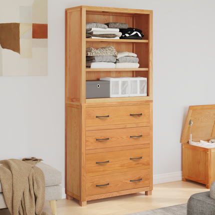 Förvaringsmöbelset 2 st Naturlig 80 x 35 x 185 cm Massivt Ekträ