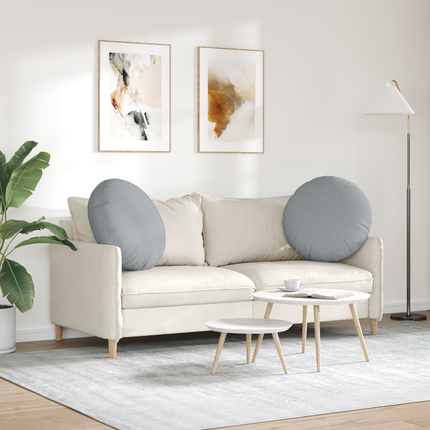Sittkuddar 2 st tyg Ljusgrå Ø80 x 29 cm
