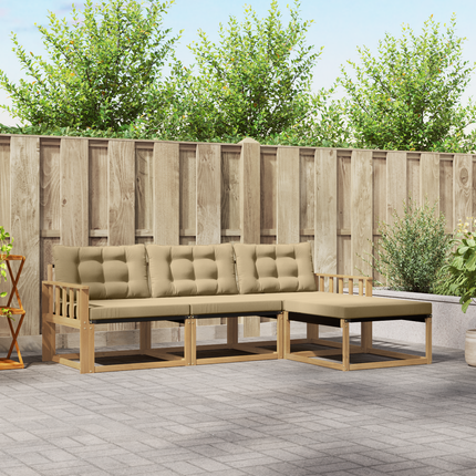 Utomhussoffset 4 st Vit och Beige