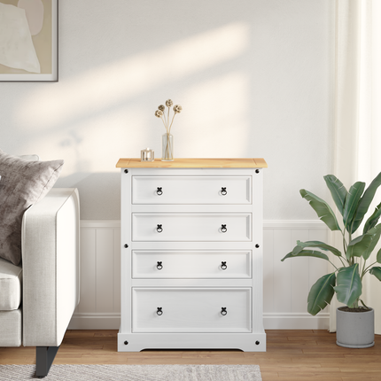 Förvaringskistor Corona Vit 92 x 48 x 114 cm Massiv furu