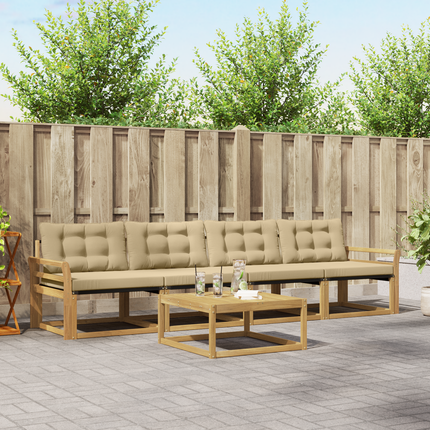 Utomhussoffset 5 st Vit och Beige