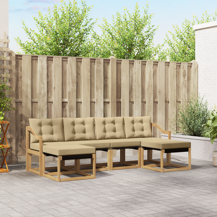 Utomhussoffset 6 st Vit och Beige