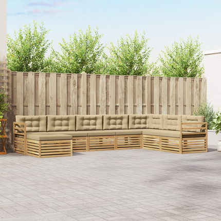 Utomhussoffset 8 st Vit och Beige Polyester