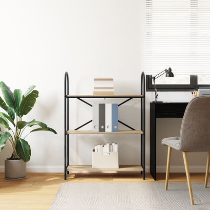 Hyllsystem 3 nivåer 80 x 30 x 109 cm Konstruerat trä Sonoma-ek