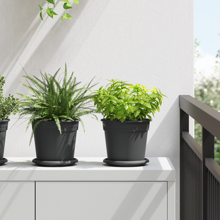 Rund Blomkruka 24 st Svart Ø 17 x 14 cm Plast