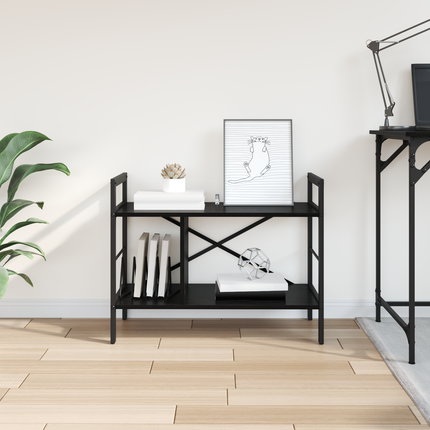 Hyllsystem 3 nivåer 75 x 30 x 58,5 cm Konstruerat trä Svart Ek
