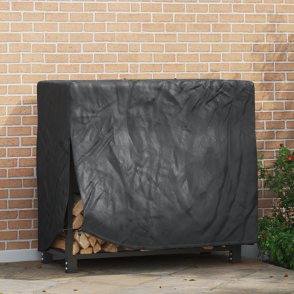 Vedställsskydd Enfärgad Svart 61 x 122 x 106 cm 210D Oxford Tyg