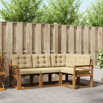 Utomhussoffset 4 st Naturlig och Beige