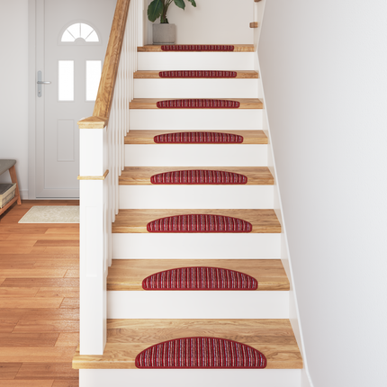 Självhäftande trappmattor 15 st 56 x 17 x 3 cm Non-Slip Röd