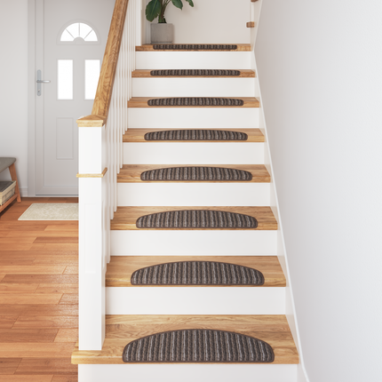 Självhäftande trappmattor 15 st 65 x 21 x 4 cm Non-Slip Brun
