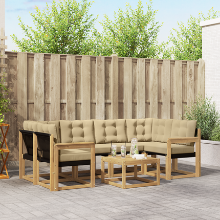 Utomhussoffset 7 st Vit och Beige