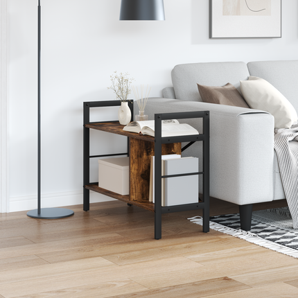 Hyllsystem 3 nivåer 75 x 30 x 58,5 cm Konstruerat trä Rökt ek