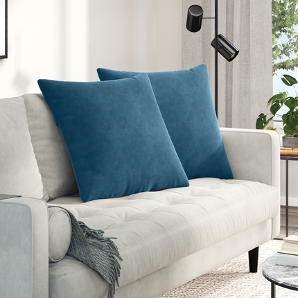 Sofakuddar 2 pcs Blå 80 x 80 cm Kordread tyg