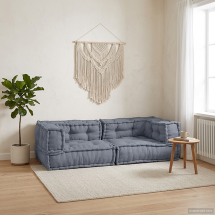 Modulsofa enhet 3 st Tyg Grå 140 x 70 x 36 cm