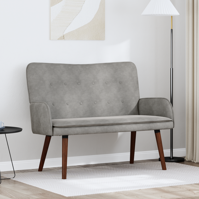 2-sits soffa Ljusgrå 115 x 61 x 87 cm Sammet