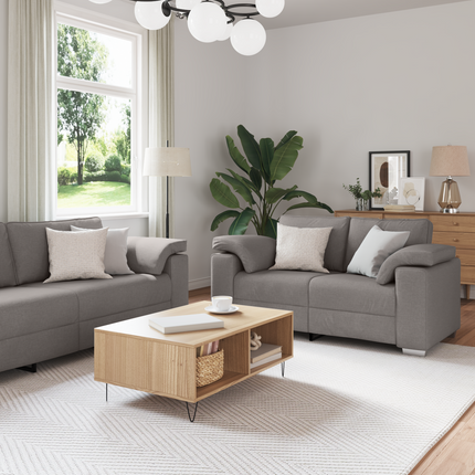 Soffa 2 st Taupe tyg