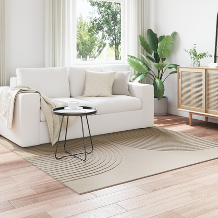 Områdesmattor Fyrkantig GALATI Beige 120 x 120 cm Polyester