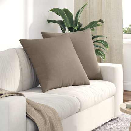Sofakuddar 2 pcs Taupe 60 x 60 cm tyg