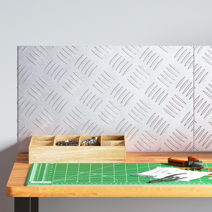 Trappsteg 2 st 50 x 30 cm Silver Aluminium Rektangulär