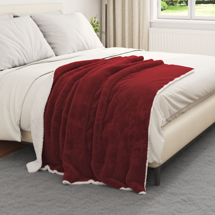Kastfilt Bordeaux Röd 130 x 150 cm 1 Fleece