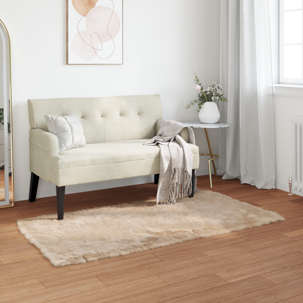 Fuskfäll matta TAFALLA Beige 60 x 110 cm Polyester