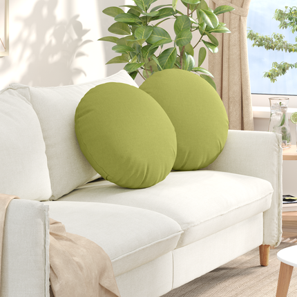 Sittkuddar 2 st tyg Ljusgrön Ø50 x 19 cm