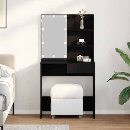Smyckebord Svart Ek 74,5 x 40 x 141 cm Konstruerat trä