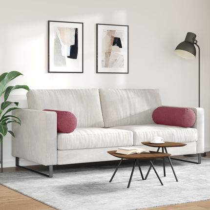 Bolsterkuddar 2 pcs Vinröd Ø 25 x 70 cm tyg