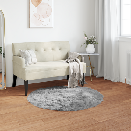 Fuskfäll matta TAFALLA Grå Ø 120 cm Polyester