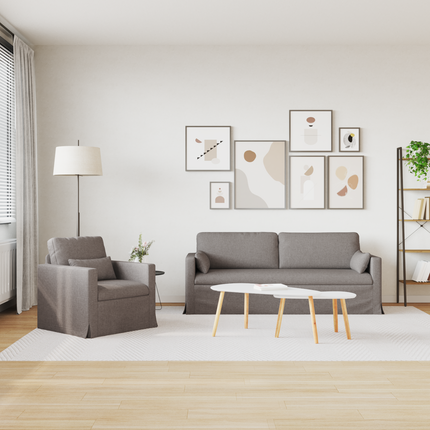 Soffset 2 st Taupe tyg