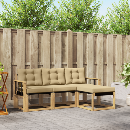 Utomhussoffset 4 st Vit och Beige