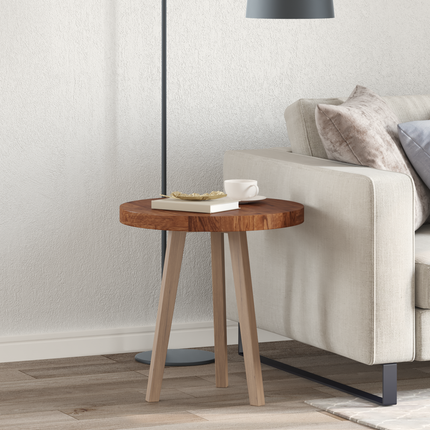 Bordsskiva Ljusbrun Ø 50 x 4 cm Massivt Ekträ