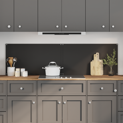 Köksskydd 2 st Svart 90 x 50 cm härdat glas