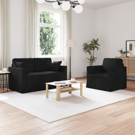 Soffset 2 st Svart Sammet