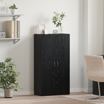 Kontorsskåp Svart ek 60 x 32 x 115 cm Konstruerat trä