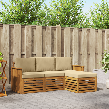 Utomhussoffset 4 st Naturlig och Beige