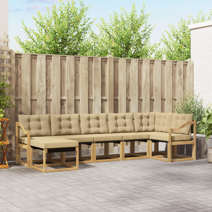 Utomhussoffset 7 st Vit och Beige