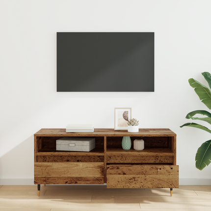 TV-skåp med låda Gammalt trä 100 x 34,5 x 44,5 cm