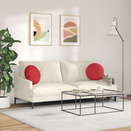 Sittkuddar 2 st tyg Röd Ø40 x 13 cm