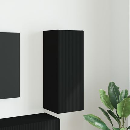 TV Vägghylla 30 x 31 x 80 cm Svart Konstruerat trä